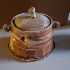 Ceramic Pot with Lid. Signed piece